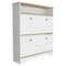 Tuhome Calgary Shoe Rack, Superior Top, One Open Shelf, Two Extendable Shelves, Light Oak/White ZDB7106 - alternate 4